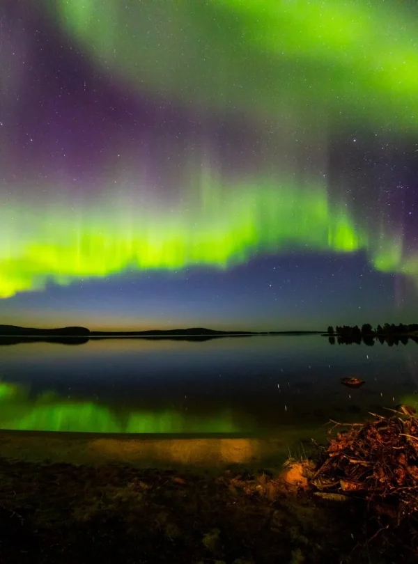 Finlandia – Aurora autunnale sul lago Inari