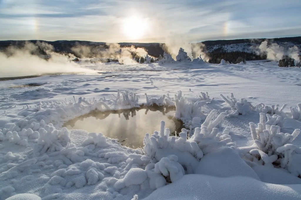 USA - Escursionismo d'inverno nello Yellowstone
