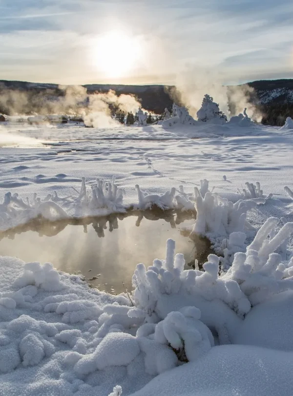 USA - Escursionismo d'inverno nello Yellowstone