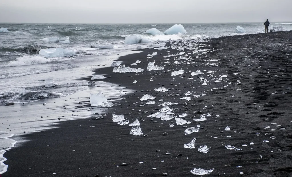 Islanda - Aurora boreale e laguna glaciale Jokulsarlon