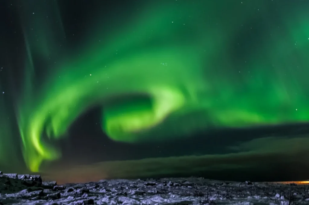 Islanda - Aurora boreale e laguna glaciale Jokulsarlon